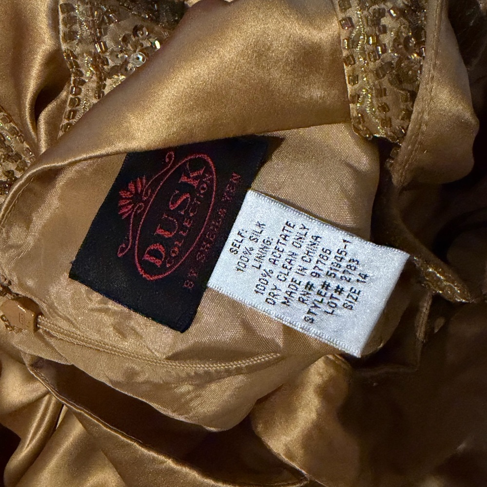%100 Silk Gold Gown - Picture 8 of 8